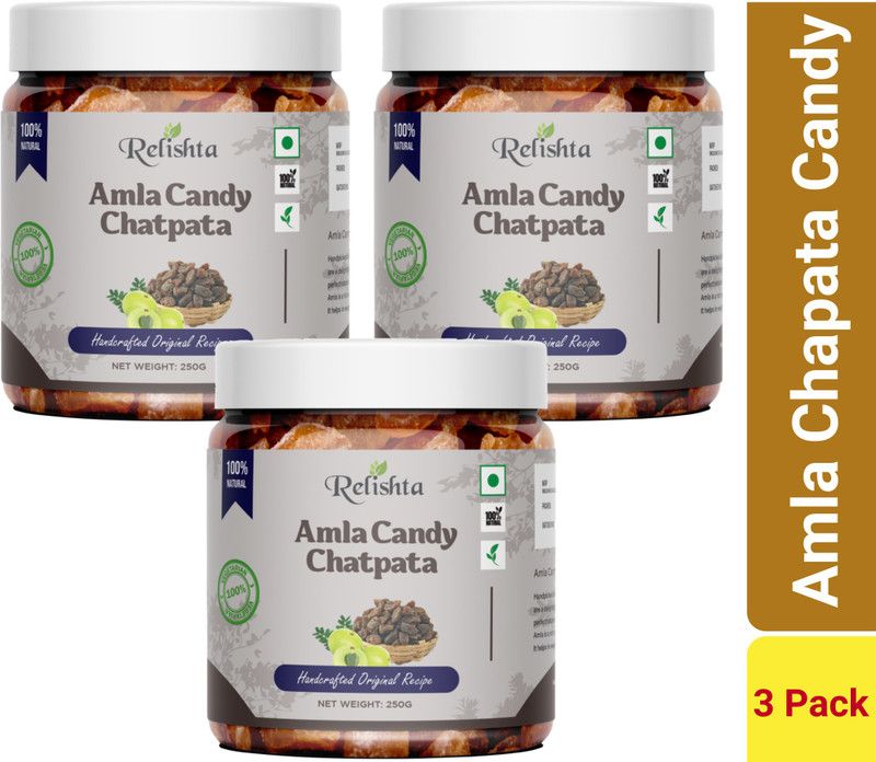 Relishta Amla Chatpata Candy -? 250G? Boosts Immunity and Digestion Pack of 3 Chatapta Amla Candy Candy  (3 x 250 g)