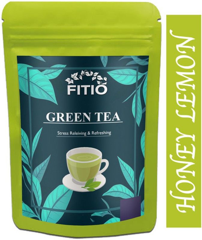 FITIO Green Tea for Weight Loss | 100% Natural Green Loose Leaf Tea | Honey, Lemon Flavor Green Tea Pouch (T533) Green Tea Pouch  (375 g)
