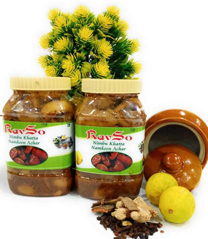 Ravso Nimbu khatta Nalmeen Lemon Pickle  (2 x 0.5 kg)