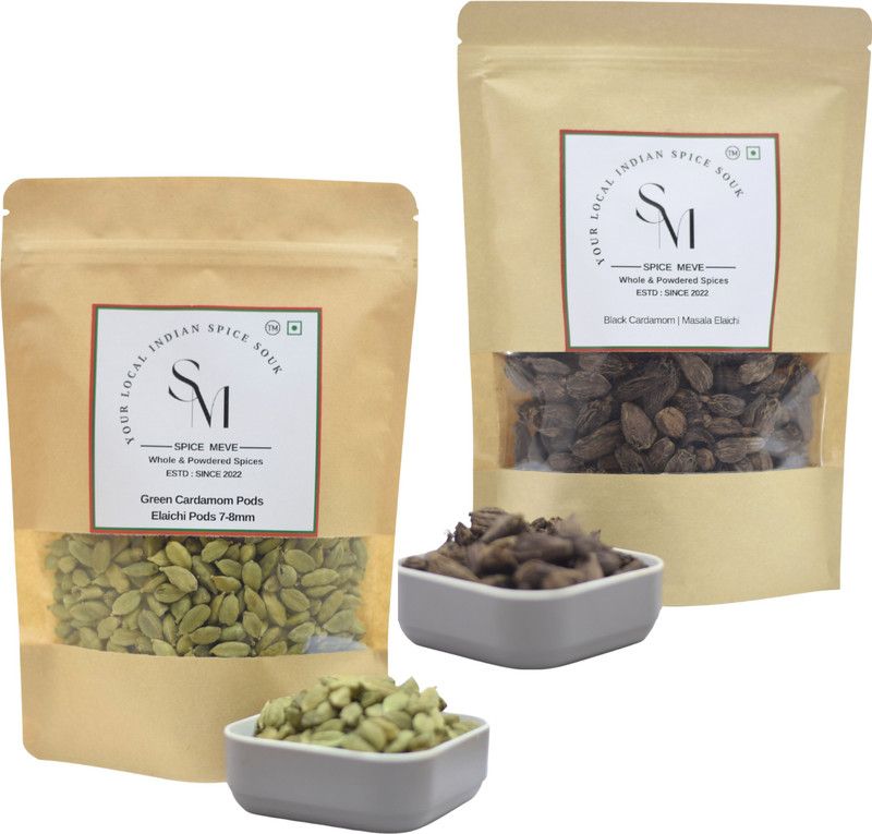 Spice Meve Spice Combo - (Green Cardamom + Black Cardamom)  (2 x 25 g)