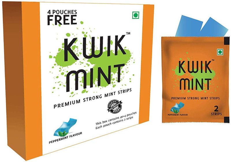 Kwik Mint SugarFree Cool Mint MOuth Freshener Oral Care Strips (352 Strips) Mint Mouth Freshener  (4 x 88 pieces)