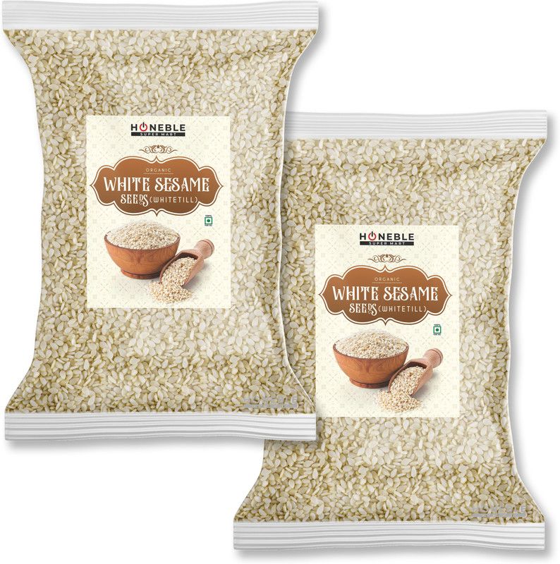 HONEBLE SUPER MART (PACK OF 1)Premium Quality Organic White Sesame Seeds / White till (500 gX1)  (1 kg)