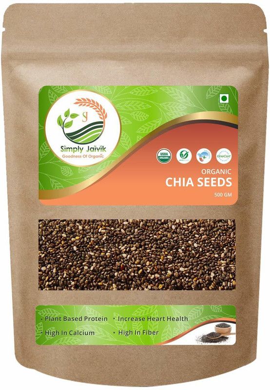 Simply Jaivik Chia Seeds 500 Gram Organic - Chia Seeds Chia Seeds  (500 g)