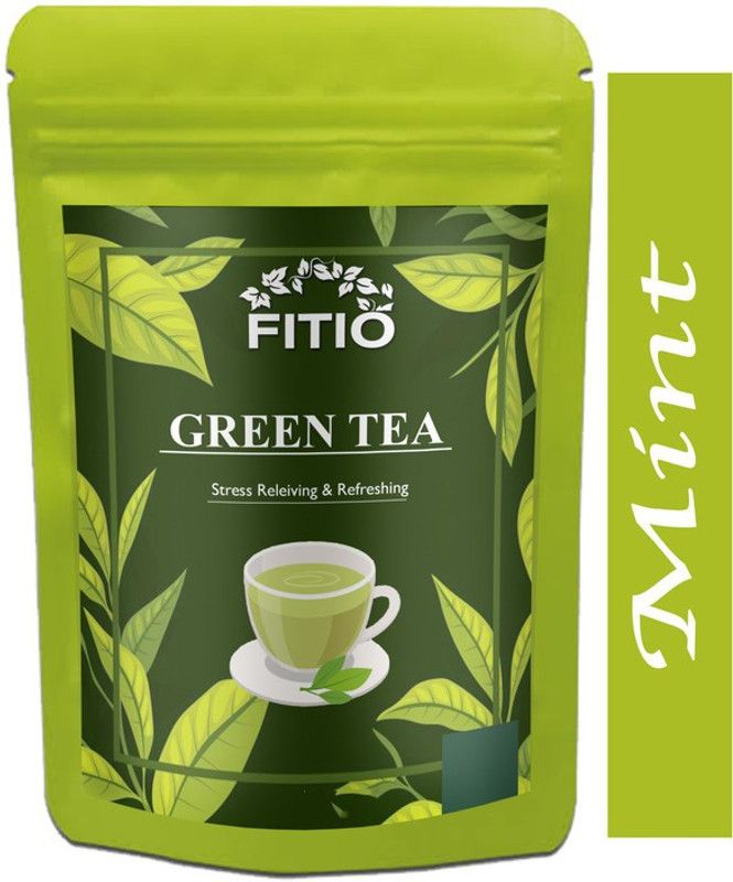 FITIO Green Tea for Weight Loss | 100% Natural Green Loose Leaf Tea | Mint Flavor Green Tea Pouch Premium (T1044) Green Tea Pouch  (1400 g)