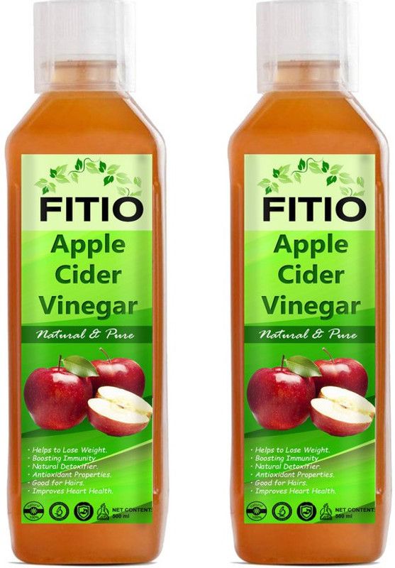 FITIO Nutrition Organic Apple Cider Vinegar with Mother for Weight Loss Vinegar (V) (Pack Of 2) Pro Vinegar  (2 x 500 ml)