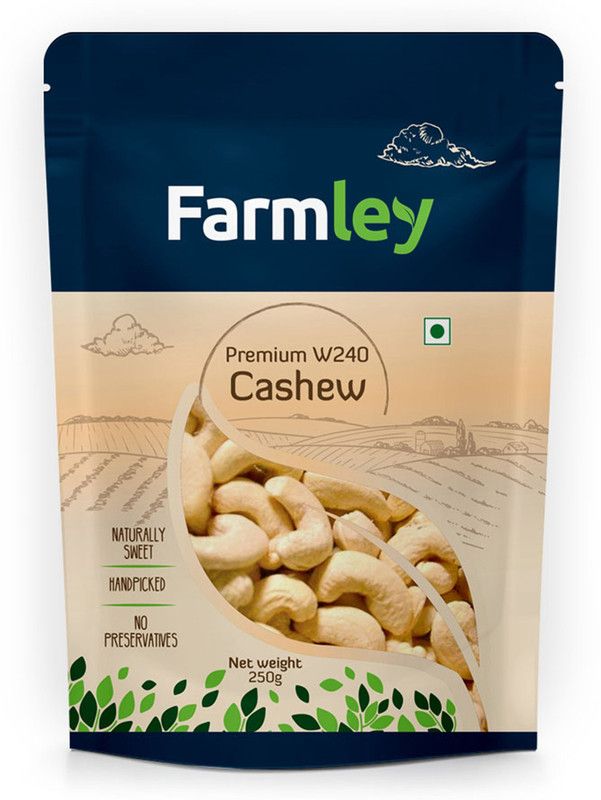 Farmley Premium W240 Cashews, 100% Natural, Handpicked Kaju,( 250 g) Cashews  (250 g)