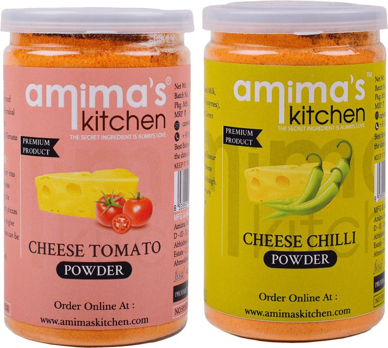Amima's Kitchen Cheese Tomato Powder & Cheese Chilly Powder Seasoning Combo (100g * 2 Pack)  (200 g)
