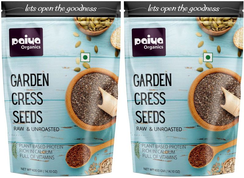 paiya organics 2x400gm Garden Cress/ Halim /Aliv Seeds Good Immunity BOOSTER Raw and Unroasted Garden Cress Seeds  (800 g, Pack of 2)
