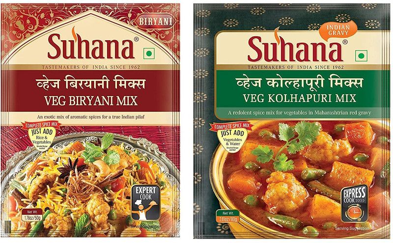 SUHANA Veg Kolhapuri 80g x 2, Veg Biryani 50g x 2  (2 x 130 g)