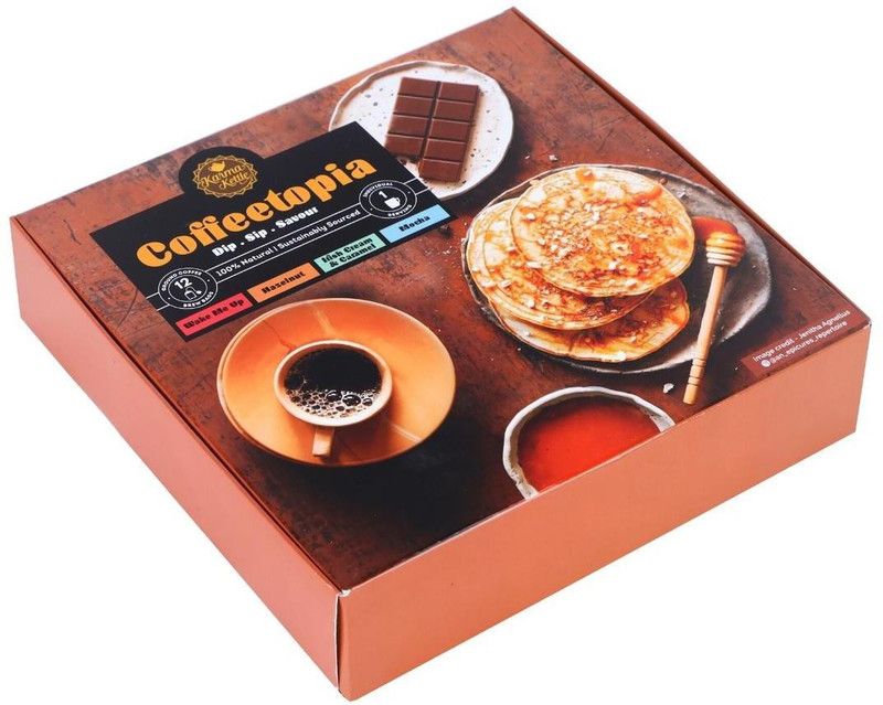 Karma Kettle Coffeetopia - 4 in 1 gift box Roast & Ground Coffee  (145 g, Hazelnut, Caramel Flavoured)