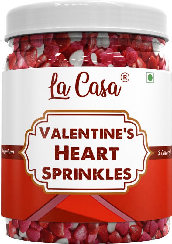 La Casa Premium Valentine's Heart Shaped Sprinkles | Sprinkles  (300 g)