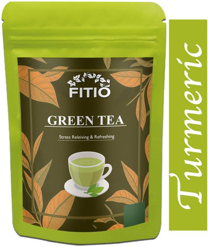 FITIO Green Tea for Weight Loss | 100% Natural Green Loose Leaf Tea | Turmeric Flavor Green Tea Pouch Ultra (T1383) Green Tea Pouch  (375 g)