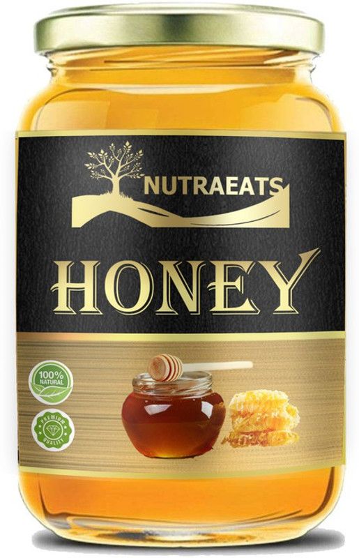 NutraEats Raw Honey Unprocessed Unpasteurized Pure natural organic honey for weight loss (HG14) Premium  (500 g)