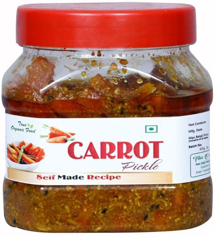 True Organic Food Homemade Oragnic Fresh and Pure Carrot Pickle Gajar Ka Aachar (500 grams) Carrot Pickle  (500 g)