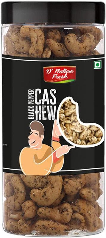 D NATURE FRESH Roasted & Salted Black Pepper Cashew Nuts Kaju 500g Cashews  (500 g)