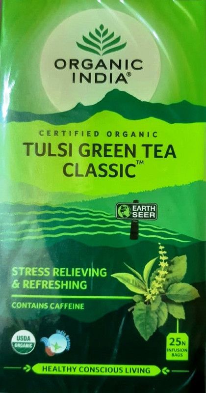 ORGANIC INDIA Tulsi Green Tea Classic 25 Tea Bags Tulsi Green Tea Bags Box  (50 g)