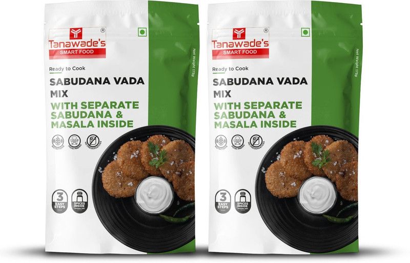 Tanawade's SMART FOOD TSF Instant Sabudana Vada Mix, Ready to Cook, Pack of 2 360 g  (Pack of 2)