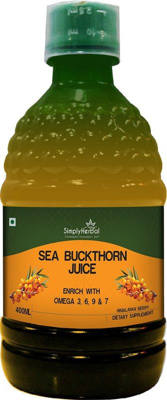 Simply Herbal Sea Buckthorn Juice with Omega 3,6,9 & 7-Liver Detoxification & Immunity Booster  (400 ml)