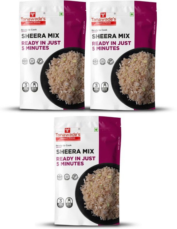 Tanawade's SMART FOOD TSF Instant Sheera Mix, Ready to Cook, Pack of 3 600 g  (Pack of 3)