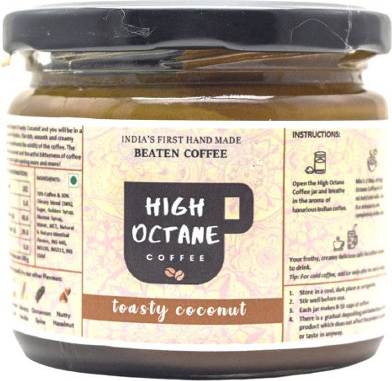 High Octane Toasty Coconut - Make Frothy Pheti Hui Coconut Coffee At Home ! Just Add Milk | Cafe Like Flavoured Coffee in Seconds | Toasty Coconut Beaten Instant Coffee Paste Instant Coffee  (250 g, Nut Flavoured)