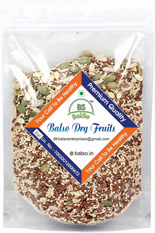 BalSo 5-in-1 Raw Seeds Mix Raw Sunflower Seeds, Pumpkin Seeds, Flax Seeds,Chia Seeds, Watermelon Seeds (1.5 kg) Pumpkin Seeds, Chia Seeds, Sunflower Seeds, Brown Flax Seeds, Watermelon Seeds  (1500 g)