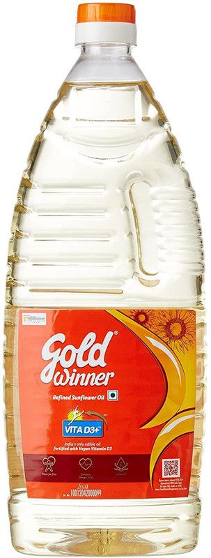 Gold Winner REFINED SUNFLOWER OIL WITH VITA D3+ Sunflower Oil PET Bottle  (1 L)