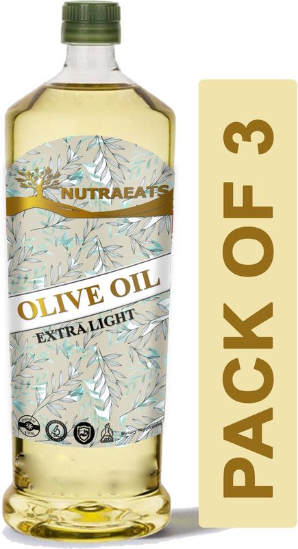 NutraEats Extra Light Olive Oil ( Combo Pack Of 3 ) Olive Oil Plastic Bottle  (3 x 1000 ml)