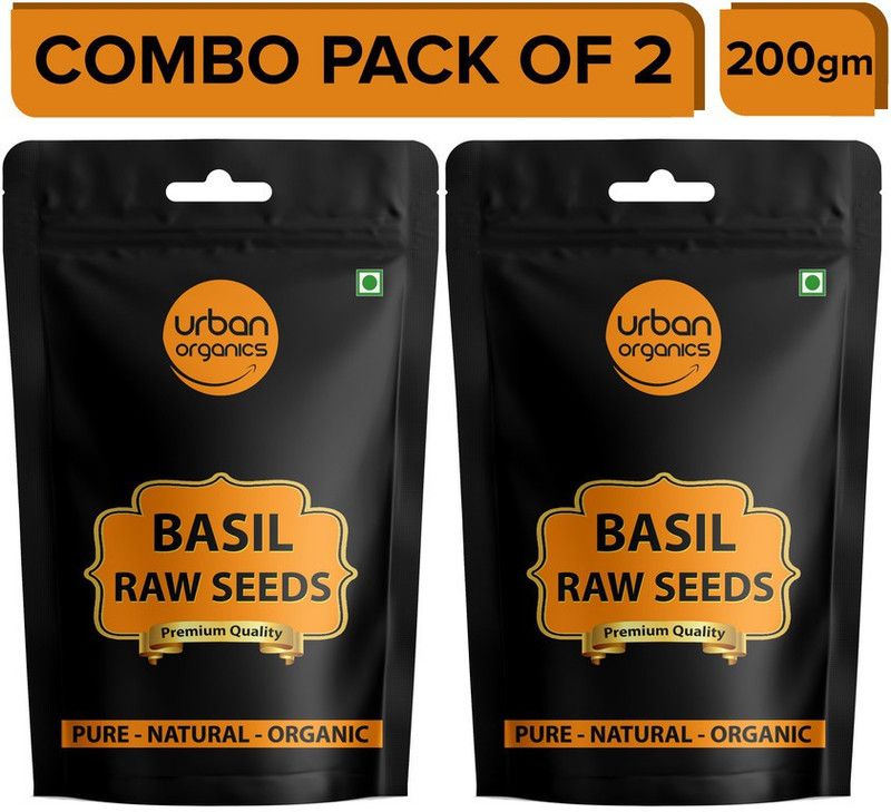 Urban Organic Combo Pack of Basil Seeds (Raw Seed ) Tukmariya / Sabja / Bapji Seed Basil Seeds  (400 g, Pack of 2)