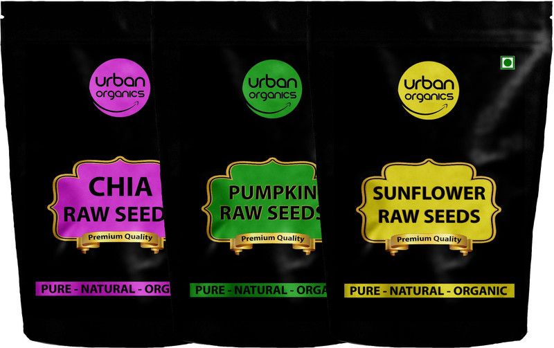 Urban Organics Combo Pack of Chia Seeds, Pumpkin Seeds, Sunflower Seeds (200 Gram Each) RAW Chia Seeds, Pumpkin Seeds, Sunflower Seeds  (600 g, Pack of 3)