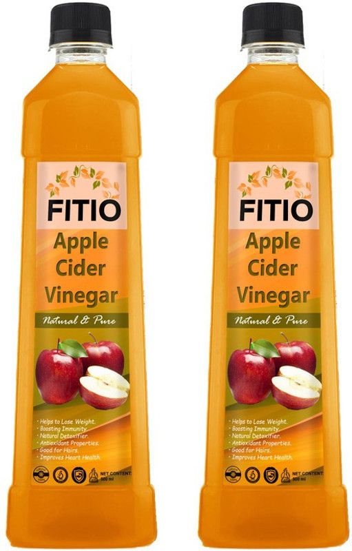 FITIO Nutrition Organic Apple Cider Vinegar with Mother for Weight Loss Vinegar (S) (Pack Of 2) Premium Vinegar  (2 x 500 ml)