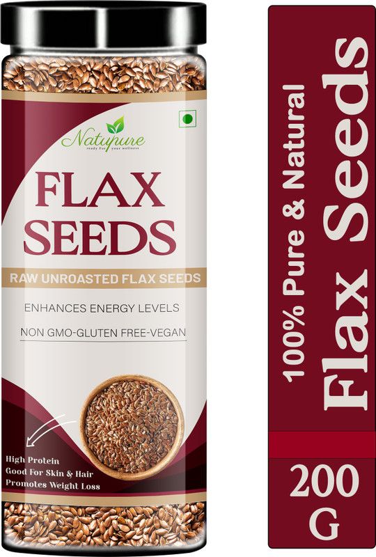Natupure Raw Flax Seeds, Omega 3 Fatty Acid Rich & Immunity Booster Brown Flax Seeds  (200 g)