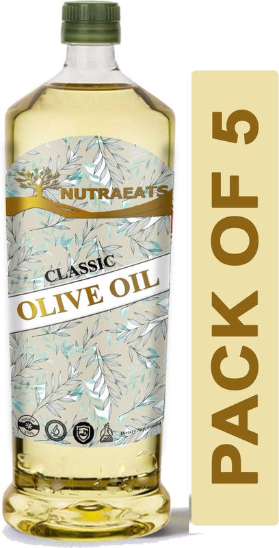 NutraEats Classic Olive Oil , Jaitun tail ( Combo Pack Of 5 ) Pro Olive Oil Plastic Bottle  (5 x 1000 ml)