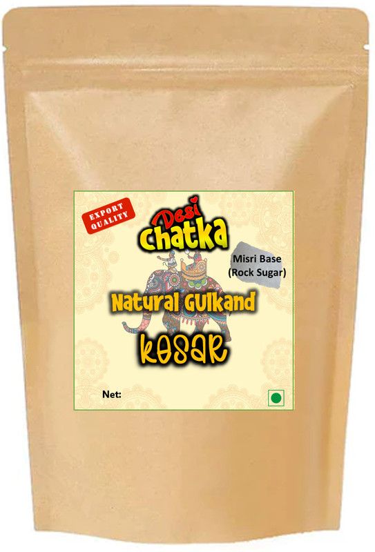 Desi Chatka Natural Gulkand with Kesar in Misri base 1 Kg in a pouch sugar Mouth Freshener  (1 kg)
