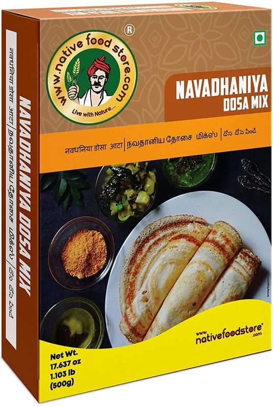 Nativefoodstore Navadhanya Dosa Mix,- 500 grams 500 g