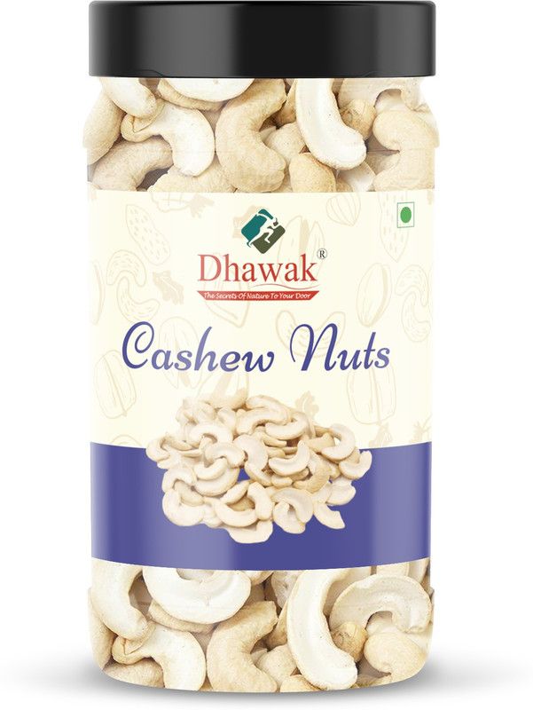 Dhawak White 2 pieces Kaju 2 Tukda split broken Cashews Nuts Jumbo Size Half [Jar Pack] Cashews  (500 g)