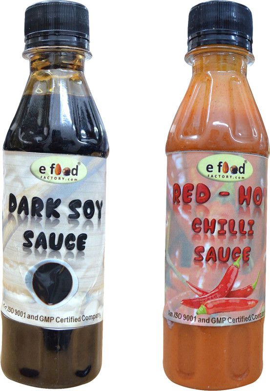 E Food Factory Dark Soya Sauce & Red hot Chilli Sauce 200g Sauces  (2 x 100 g)