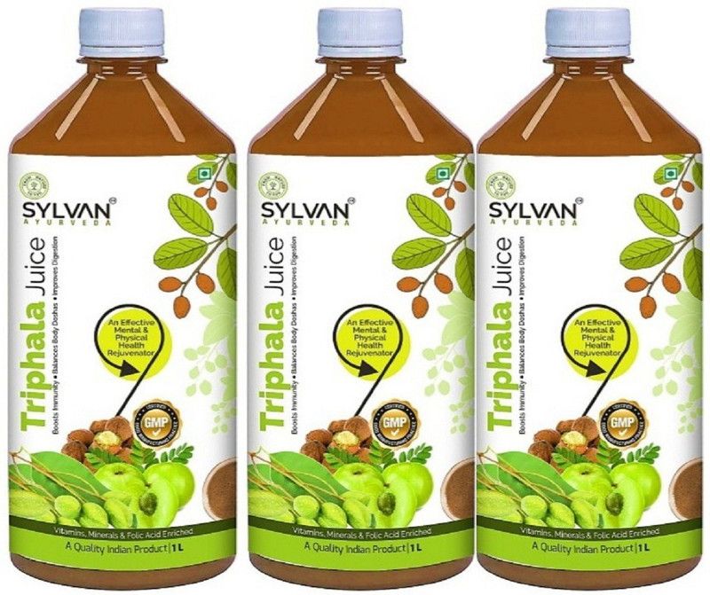 SYLVAN AYURVEDA TRIPHALA JUICE 1L HELPS IN DIGESTION & BODY DOSHA'S | PACK OF 3  (3 x 1000 ml)