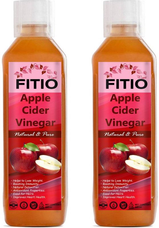 FITIO Nutrition Apple cider vinegar with mother Vinegar (U) (Pack Of 2) Pro Vinegar  (2 x 500 ml)