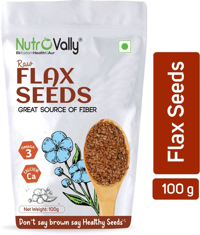 NutroVally Flax Seeds for Weight Loss Rich in Protein, Omega 3 and Fiber with Healthy Heart Brown Flax Seeds  (100 g)