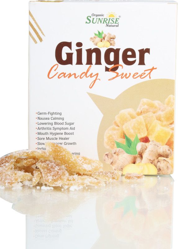 Organic Sunrise Natural Ginger Candie Adrak Sweets Candy Nausea Softest Healthy Immunity Booster Food Sweet Ginger Candy Candy  (200 g)