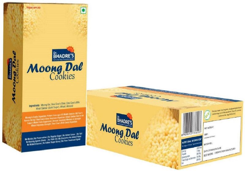 Dr. BHADRE'S 600Gm_ Almond Cookies for Kids|With Mix of Desi Cow's Ghee Multi Grain  (600 g, Pack of 2)