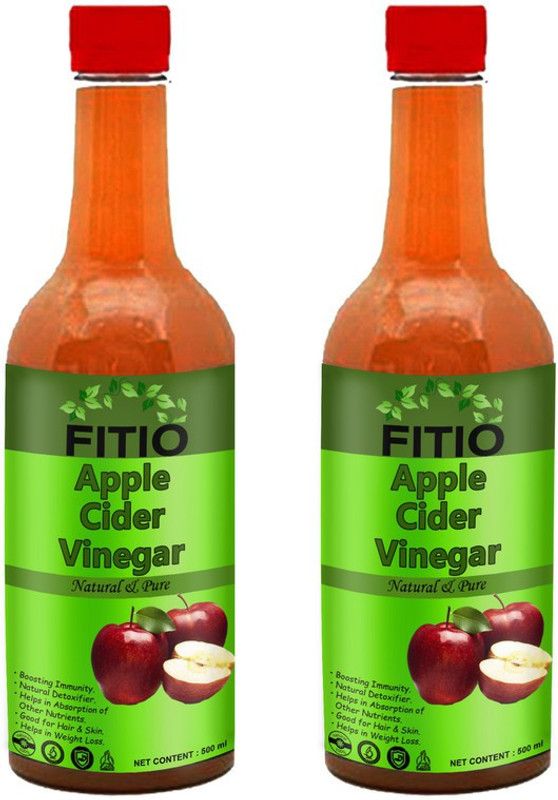 FITIO Nutrition Apple Cider Vinegar With Mother Vinegar Vinegar (I) (Pack Of 2) Vinegar  (2 x 500 ml)