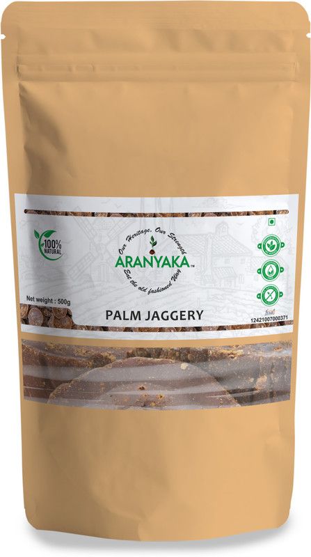 Aranyaka 100% NATURAL PALM JAGGERY 500g Block Jaggery (0.5 Kg) Block Jaggery  (500 g)