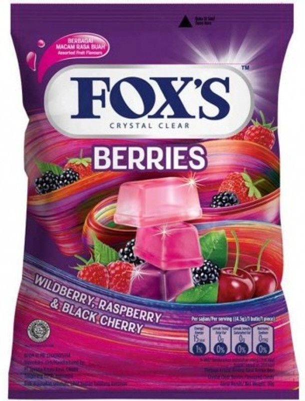 FOX'S Crystal Clear Berries Candy Imported 90 gms Wildberry, Raspberry Candy  (90 g)