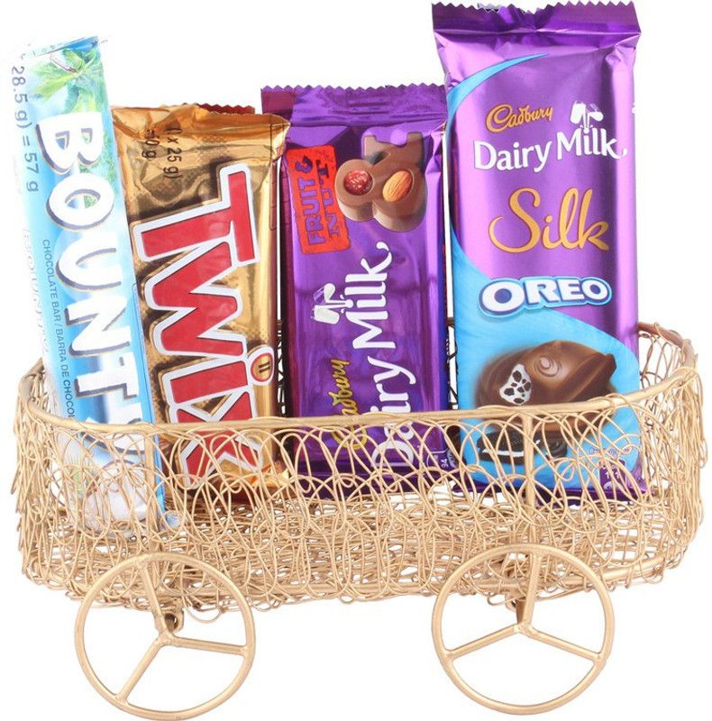 SurpriseForU Chocolate Gift | Surprise Chocolate Combo Combo  (Metalcart-Silk-Twix-Bounty-DairyMilkF&N)