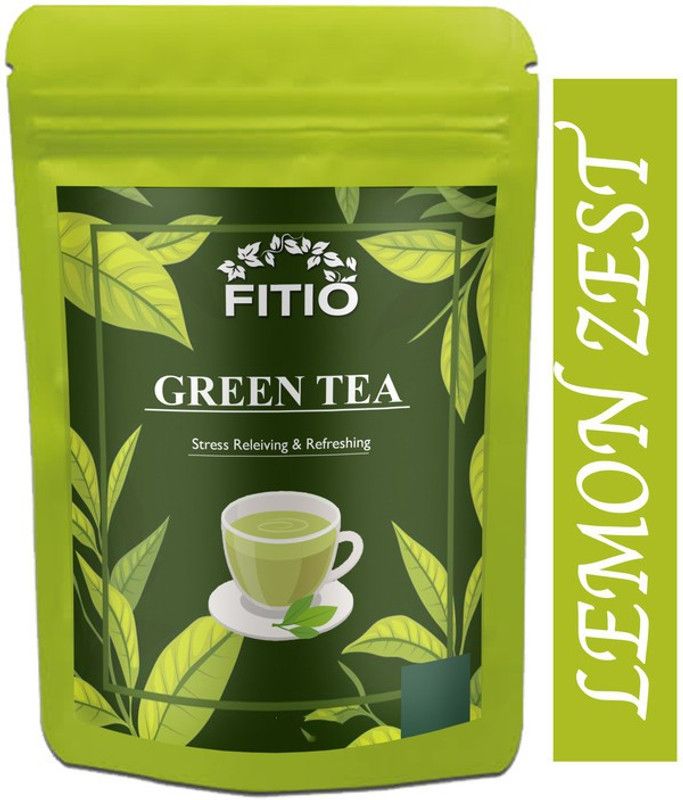 FITIO Green Tea for Weight Loss | 100% Natural Green Loose Leaf Tea | Lemon Zest Flavor Green Tea Pouch Premium (T971) Green Tea Pouch  (1600 g)