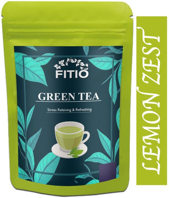 FITIO Green Tea for Weight Loss | 100% Natural Green Loose Leaf Tea | Lemon Zest Flavor Green Tea Pouch (T908) Green Tea Pouch  (375 g)