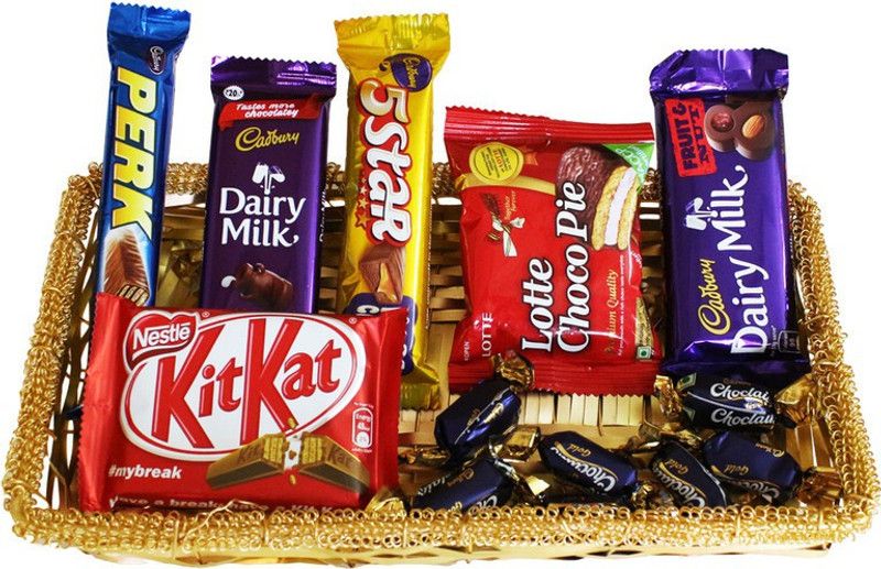 SurpriseForU Chocolate Gift | Attractive Chocolate Gift Hamper To Gift Combo  (Tray-Perk-Kitkat-5Star-DairyMilk-Lotte-DairyMilkF&N-5Choclairs)