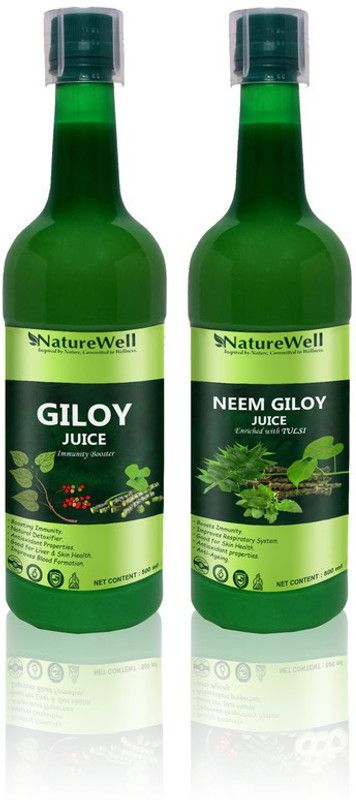 Naturewell Ultra Giloy/Neem Giloy Tulsi for Building Immunity and Digestion Booster /Pack of 2  (2 x 500 ml)