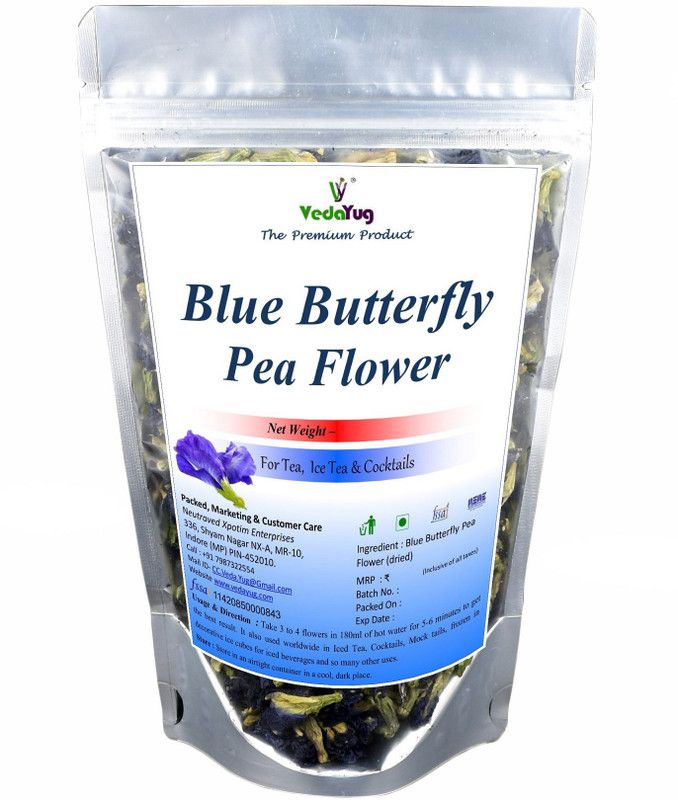 VY VedaYug Premium Blue Butterfly Pea Flower Drinks, Iced Teas, Coolers,by - 80 Grams  (80 g)